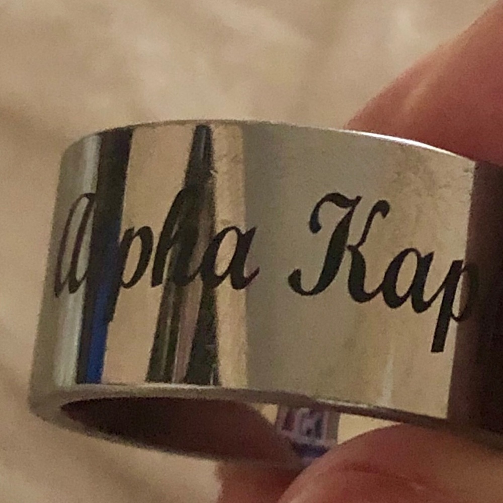 Alpha Kappa Alpha Custom Tungsten Carbide Ring